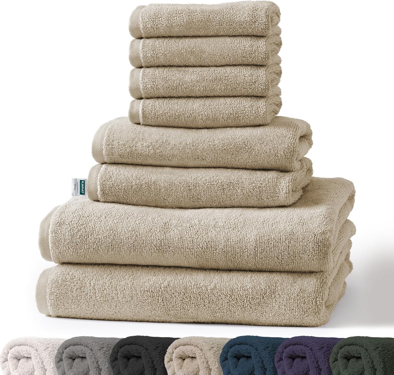 Bay towel set | 8-piece set of 100% cotton towels | 2 x bath towel, 2 x hand towel and 4 x soap cloth