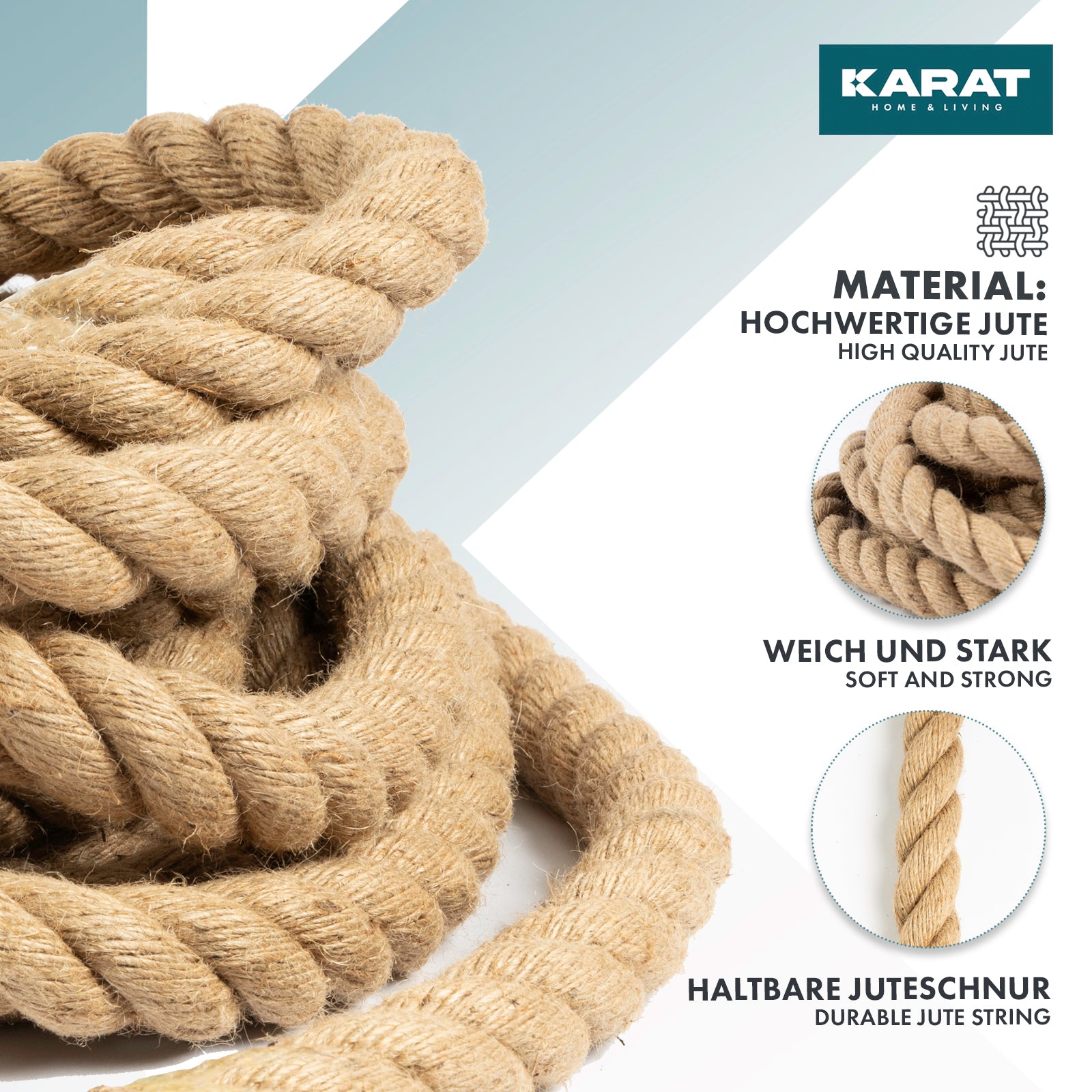 Jute rope Arnold | Robust natural product made of 100% jute | For spor ...
