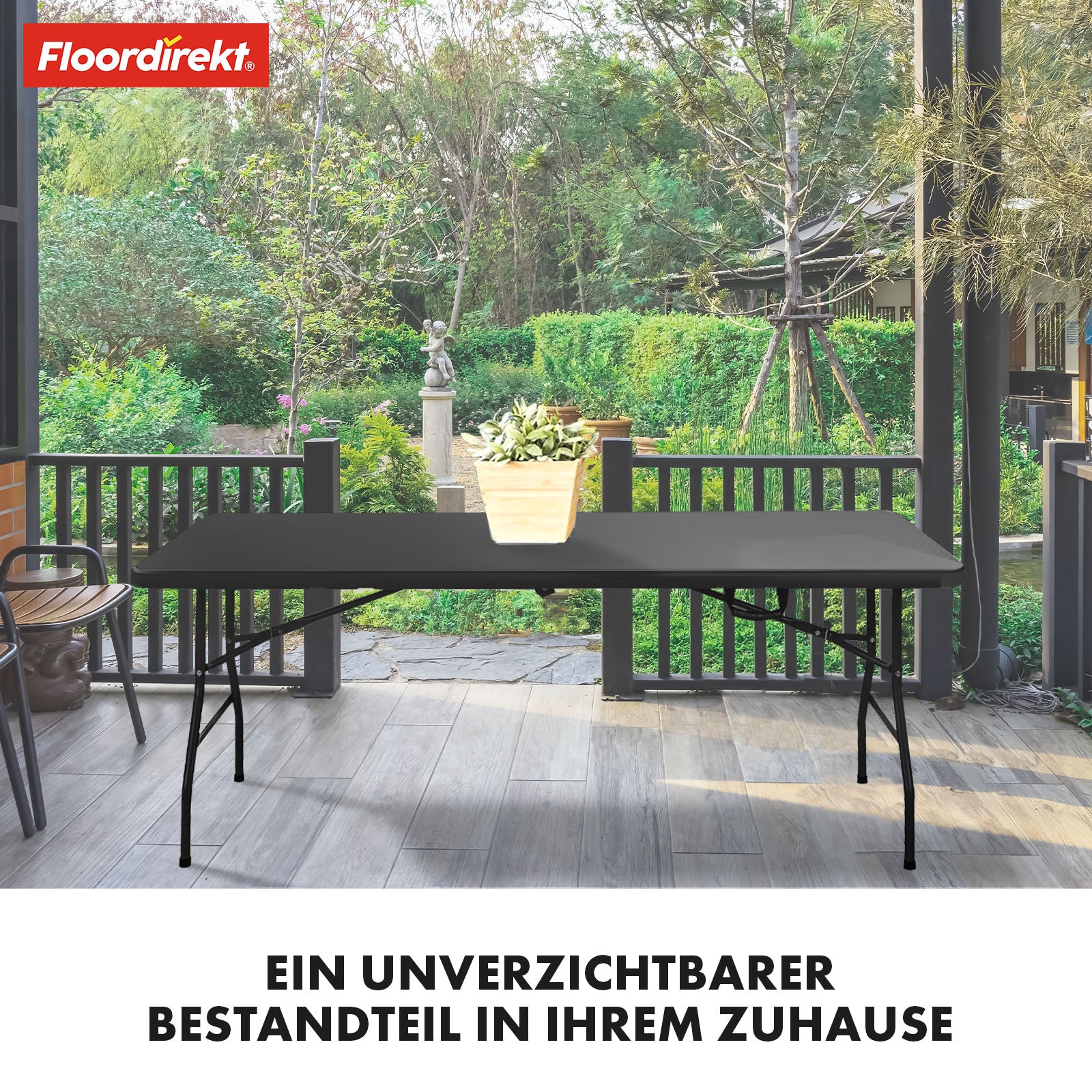 Folding table | Kyoto | Sturdy, foldable all-rounder for indoors and outdoors | 180 x 73 cm
