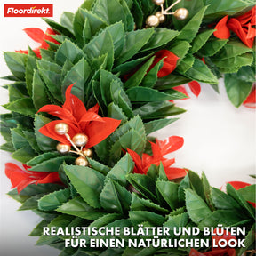 Christmas wreath | Photinia | Decorative wreath made from Photinia leaves and festive elements for your Christmas decorations