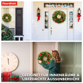 Christmas wreath | Photinia | Decorative wreath made from Photinia leaves and festive elements for your Christmas decorations