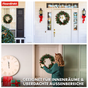 Christmas wreath | Pinecone | With pine cones, berries and festive green accents | Decorative wreath for door and wall