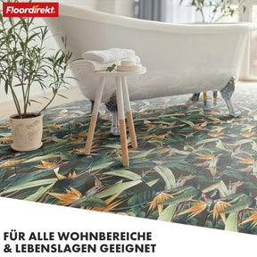 3D CV flooring | Strelitzia 536M | Vinyl flooring with a tropical design in a realistic tile look