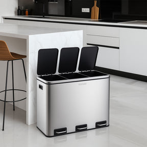 Waste Bin | Felix | Stainless Steel | Separation System | With Closing Damper