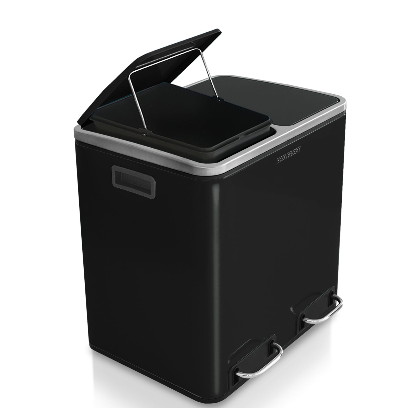 Waste Bin | Felix | Stainless Steel | Separation System | With Closing Damper
