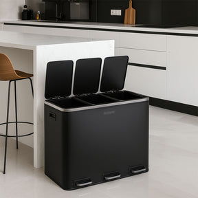 Waste Bin | Felix | Stainless Steel | Separation System | With Closing Damper