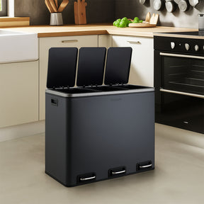 Waste Bin | Felix | Stainless Steel | Separation System | With Closing Damper