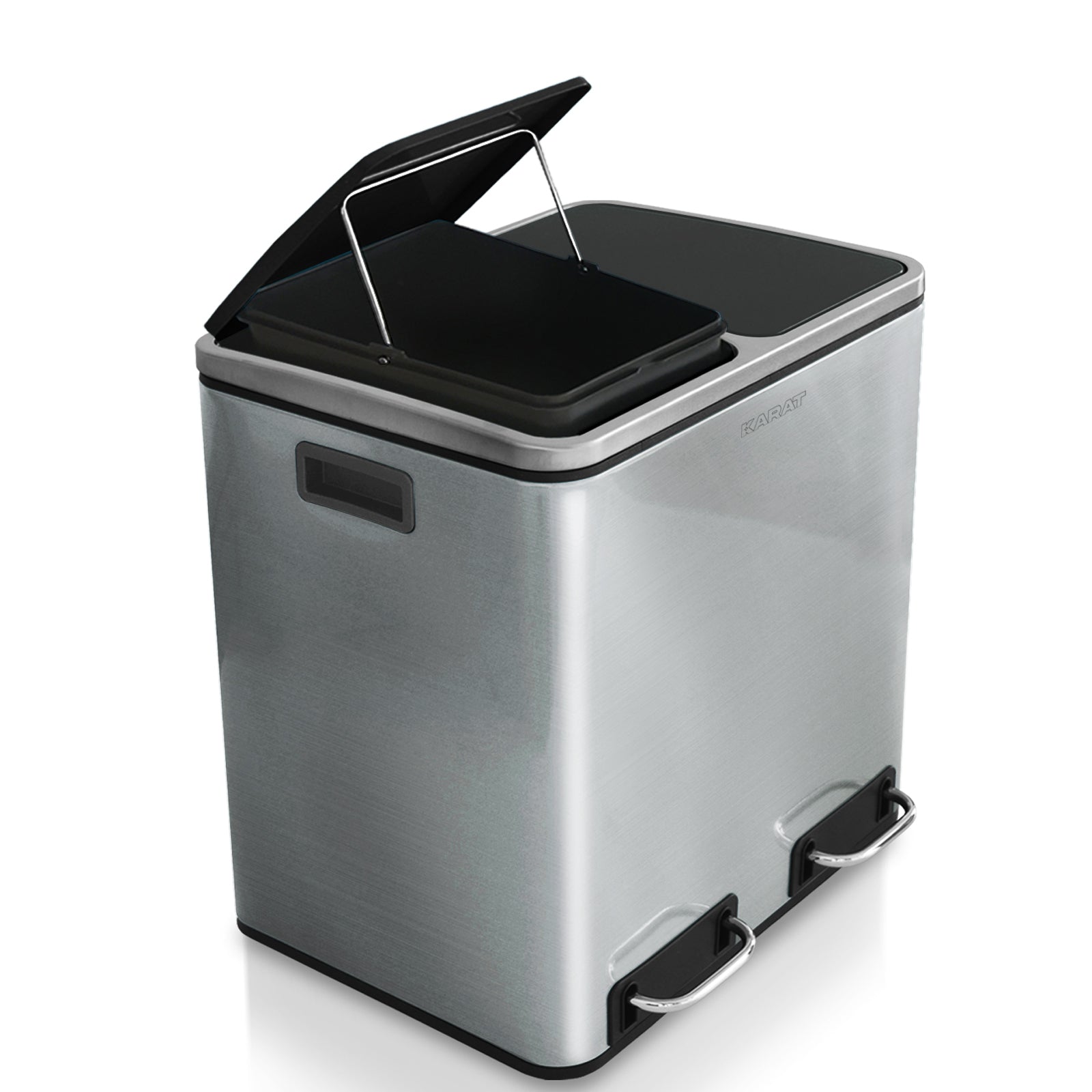 Waste Bin | Felix | Stainless Steel | Separation System | With Closing Damper