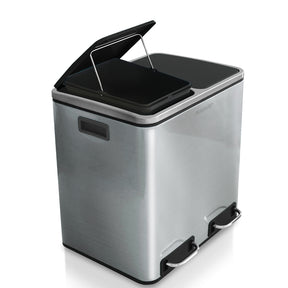 Waste Bin | Felix | Stainless Steel | Separation System | With Closing Damper