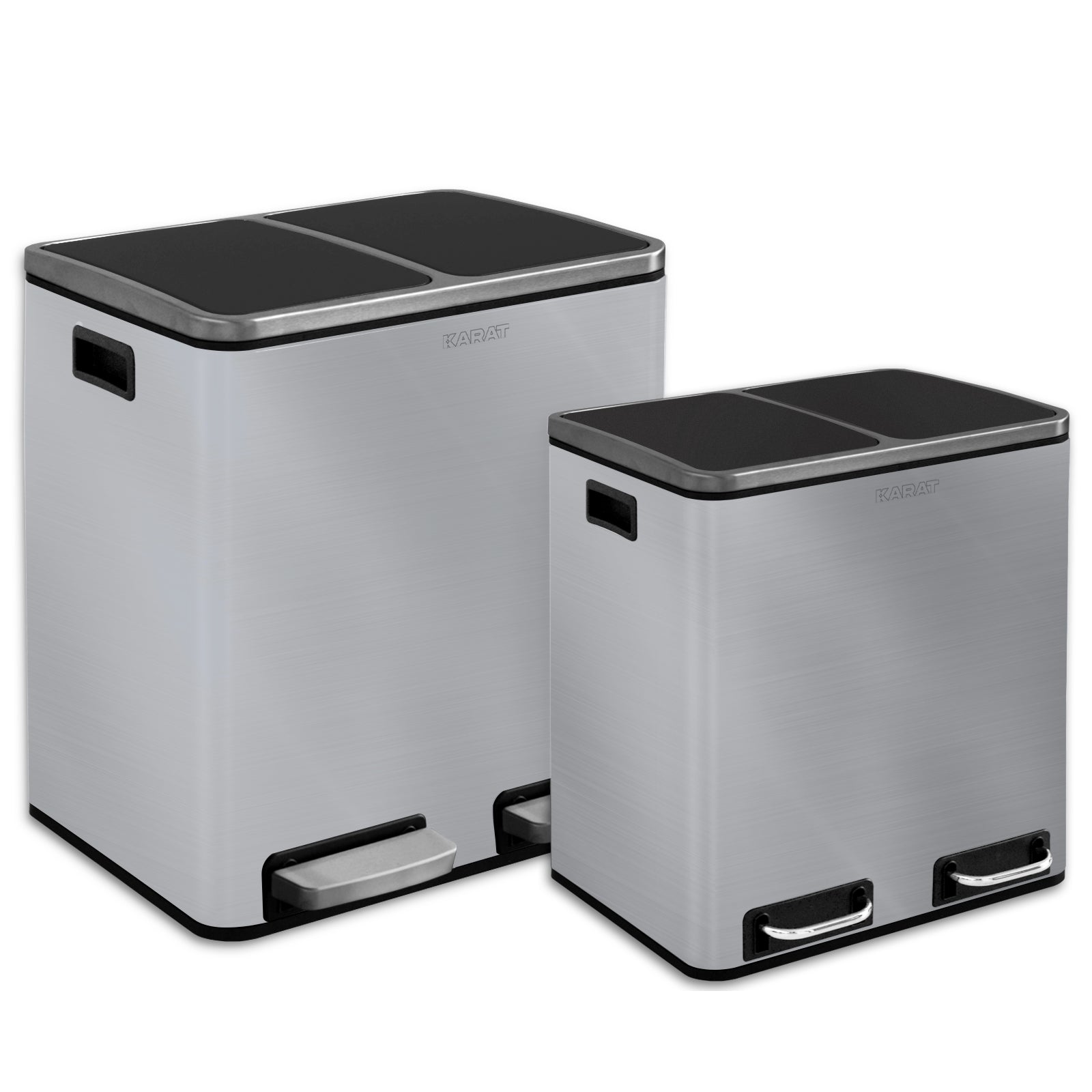 Waste Bin | Felix | Stainless Steel | Separation System | With Closing Damper
