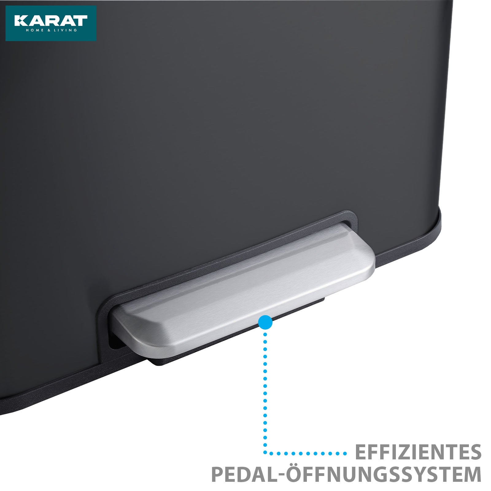 Waste bin | Jack | 30 L capacity | 2-way waste separation | soft-close & pedal | stainless steel or black