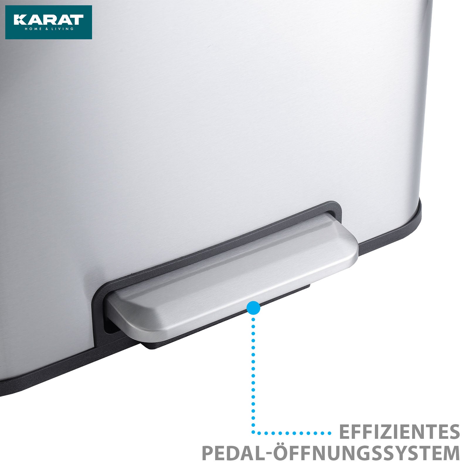 Waste bin | Jack | 30 L capacity | 2-way waste separation | soft-close & pedal | stainless steel or black