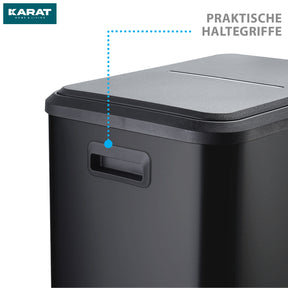 Waste bin | Jack | 30 L capacity | 2-way waste separation | soft-close & pedal | stainless steel or black