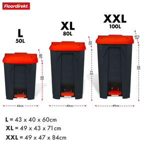 Waste bin | Olaf | Robust step-on waste bin | For household, office & commercial use | Various colours & sizes