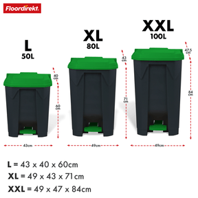 Waste bin | Olaf | Robust step-on waste bin | For household, office & commercial use | Various colours & sizes