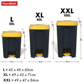 Waste bin | Olaf | Robust step-on waste bin | For household, office & commercial use | Various colours & sizes
