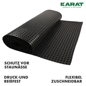 Dimpled sheeting | Dimpled sheeting for raised beds or wall protection | Protection against moisture & wetness | Black | Many sizes
