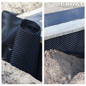 Dimpled sheeting | Dimpled sheeting for raised beds or wall protection | Protection against moisture & wetness | Black | Many sizes