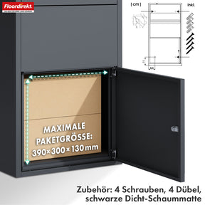 Parcel box | Clement | Practical parcel box with flap system & lock | Weatherproof & easy to assemble