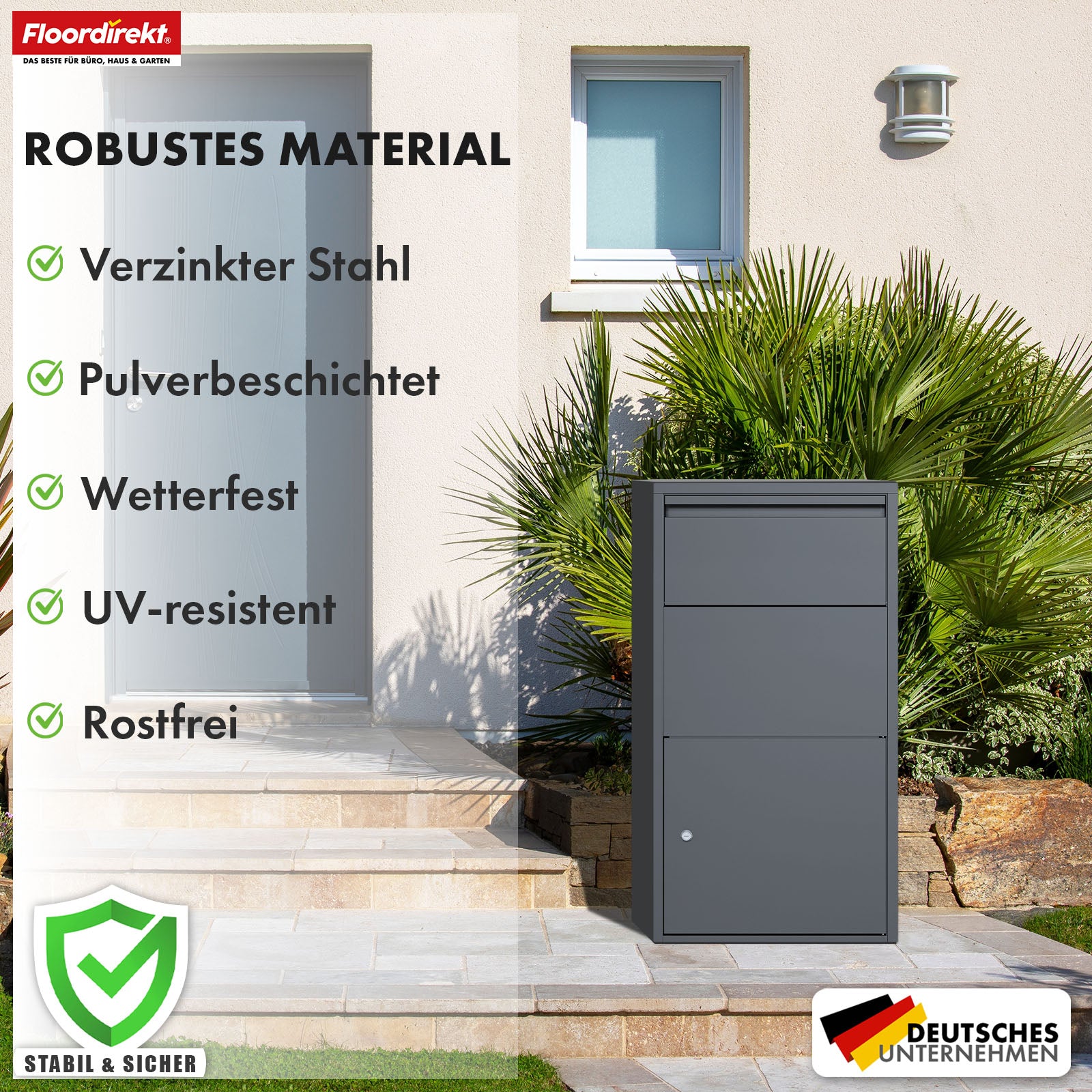 Parcel box | Clement | Practical parcel box with flap system & lock | Weatherproof & easy to assemble