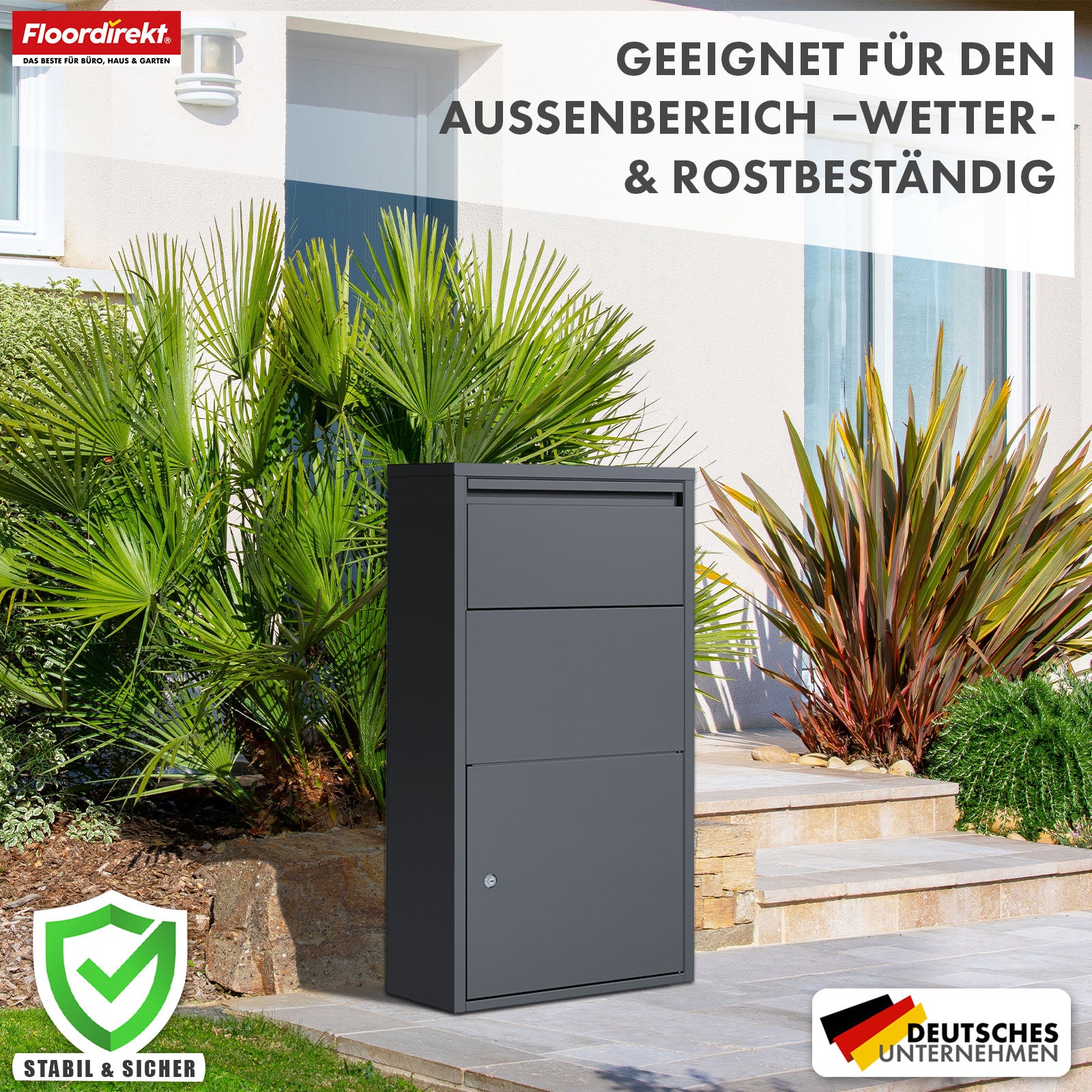 Parcel box | Clement | Practical parcel box with flap system & lock | Weatherproof & easy to assemble