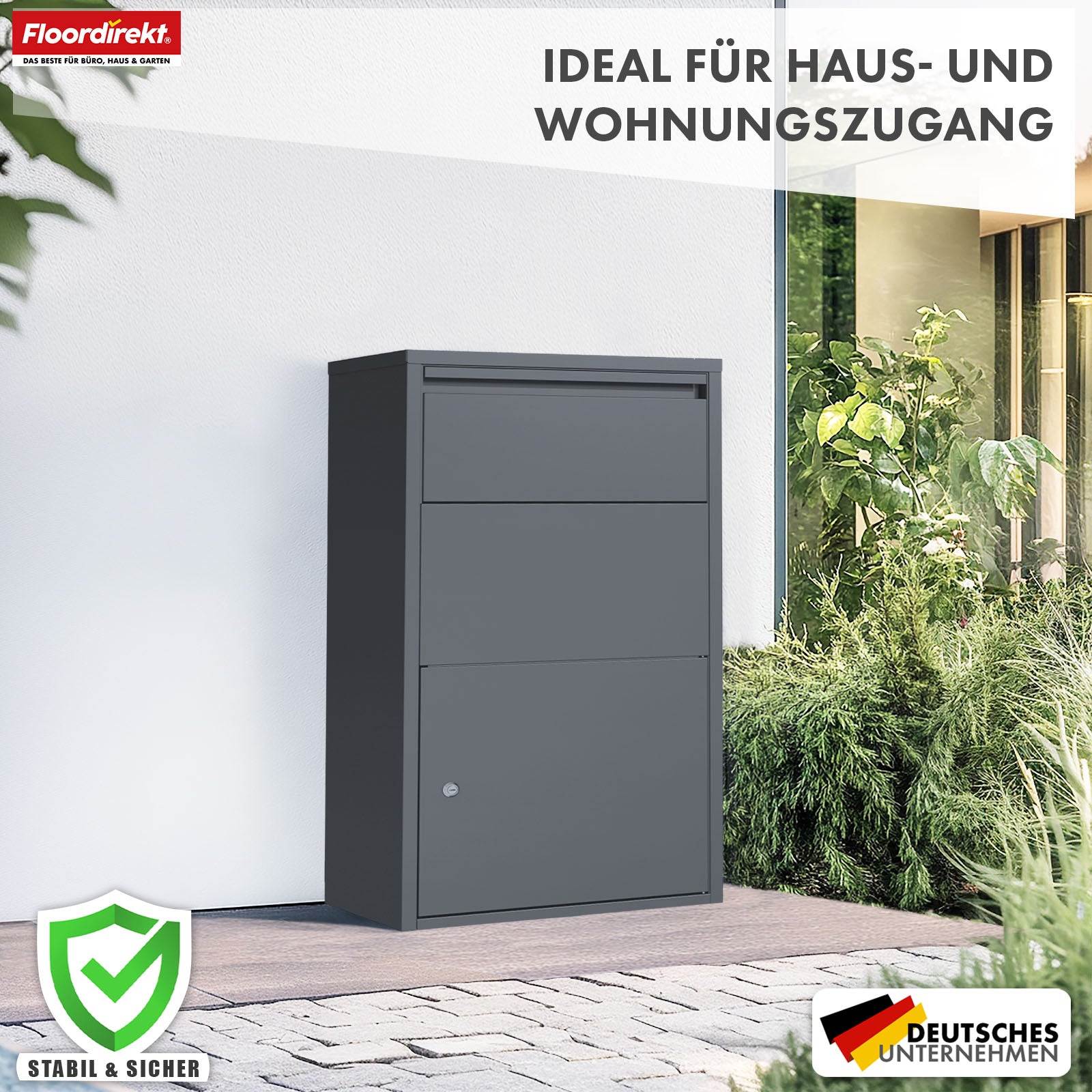 Parcel box | Clement | Practical parcel box with flap system & lock | Weatherproof & easy to assemble