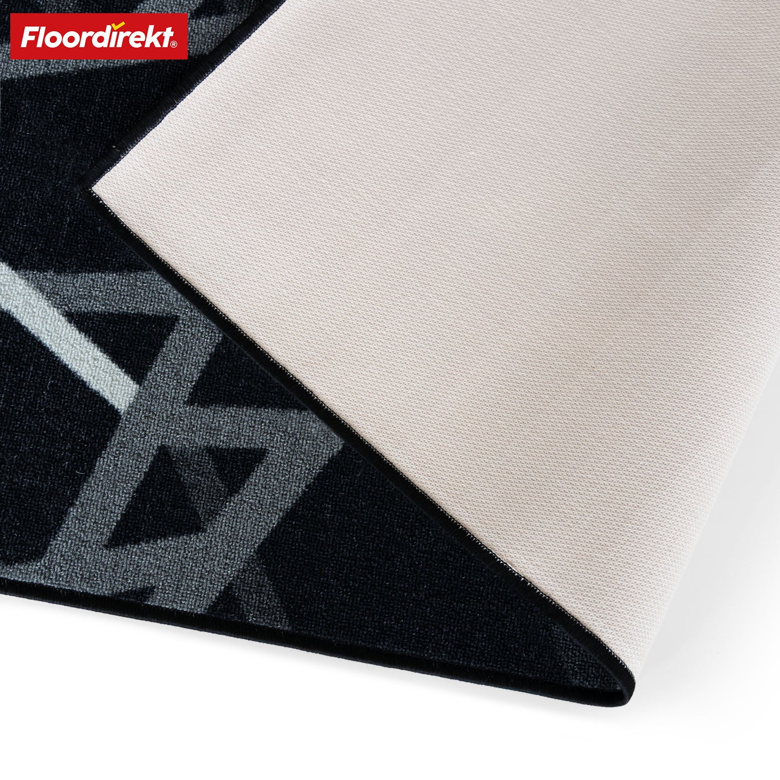 Made-to-measure carpet runner | Printed | Anthracite with stripes | Non-slip & easy-care