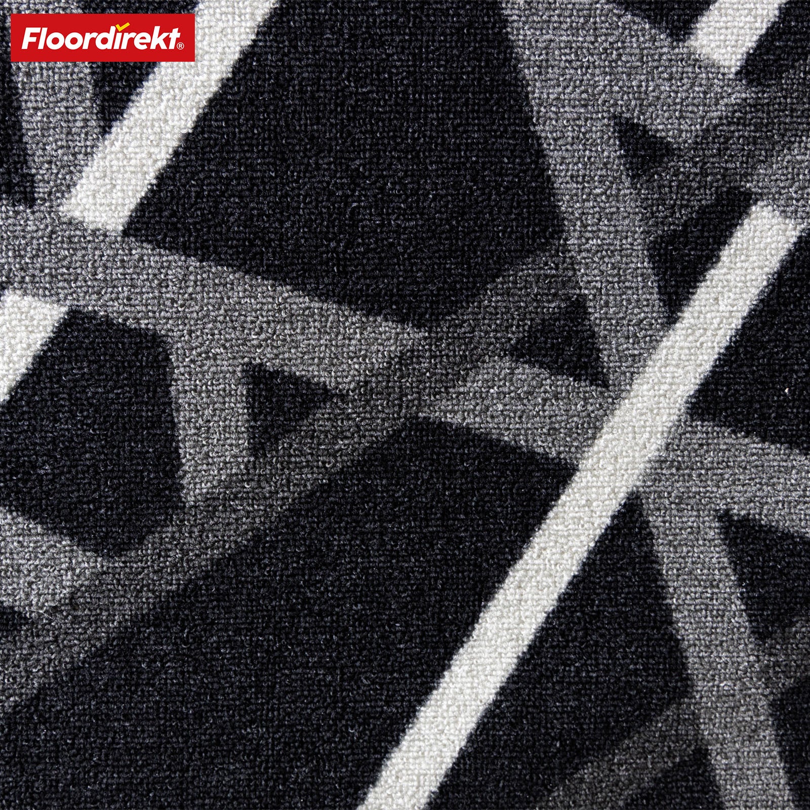Made-to-measure carpet runner | Printed | Anthracite with stripes | Non-slip & easy-care