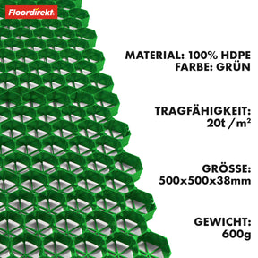 Grid | Paddock plate for ground reinforcement | Hard-wearing material | Available in two colour variants | 50 x 50 cm