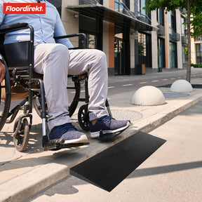 Threshold ramp | Andes | Wheelchair ramp made of recycled rubber, non-slip and barrier-free, for indoor and outdoor use | ‎90 x 20 x 3 cm