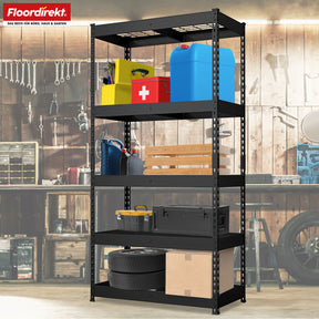 Heavy-duty shelving | Yukon Rivet | Steel shelving with mesh shelves | 250-350 kg load capacity per shelf | Various sizes & colours