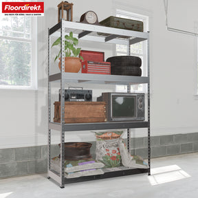 Heavy-duty shelving | Yukon Rivet | Steel shelving with mesh shelves | 250-350 kg load capacity per shelf | Various sizes & colours