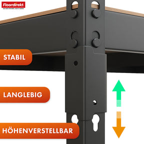 Heavy-duty shelving | Rhino | Storage shelving with 5 shelves | 1050 kg load capacity | Innovative plug-in system | In various colors & sizes