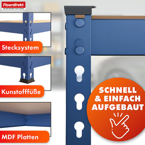 Heavy-duty shelving | Rhino | Storage shelving with 5 shelves | 1050 kg load capacity | Innovative plug-in system | In various colors & sizes