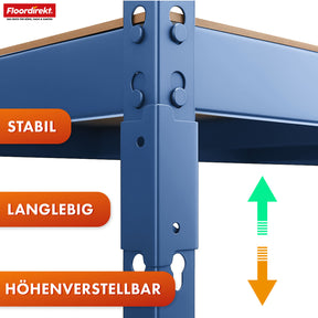 Heavy-duty shelving | Rhino | Storage shelving with 5 shelves | 1050 kg load capacity | Innovative plug-in system | In various colors & sizes