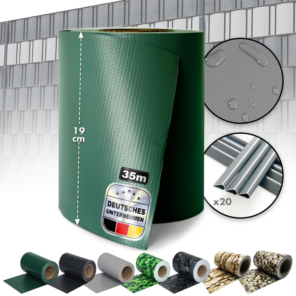 PVC Privacy Strips | For Mesh Fences | Privacy Screen Rolls in Various Designs