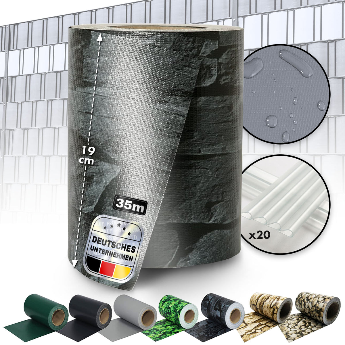 PVC Privacy Strips | For Mesh Fences | Privacy Screen Rolls in Various Designs