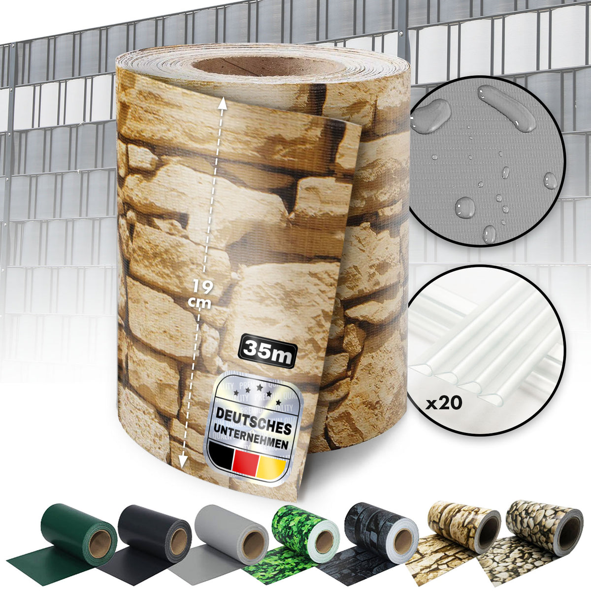 PVC Privacy Strips | For Mesh Fences | Privacy Screen Rolls in Various Designs