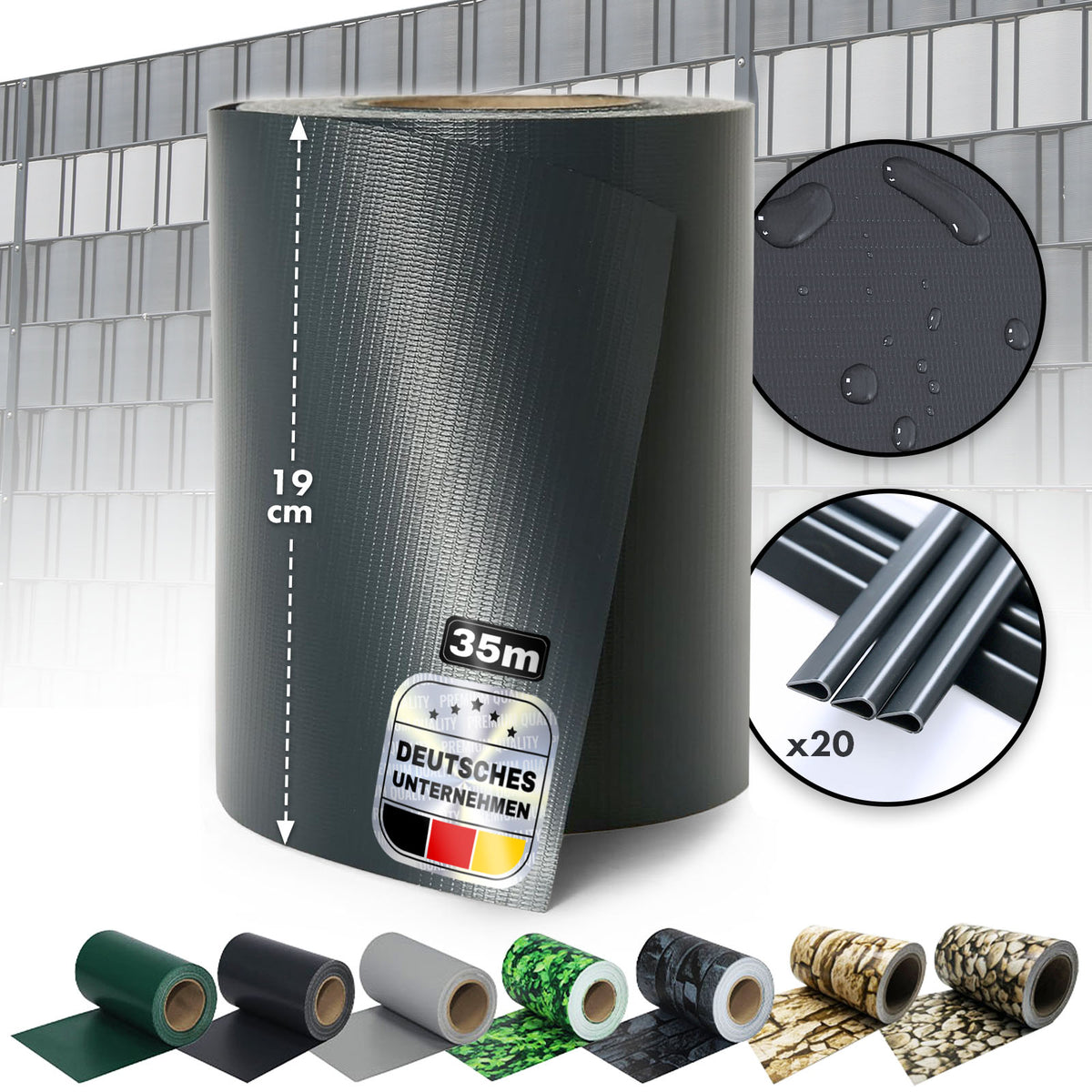PVC Privacy Strips | For Mesh Fences | Privacy Screen Rolls in Various Designs
