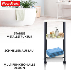 Floor-standing shelf | Charles | Modern shelf in marble look with sturdy steel construction | Available with 3 or 4 shelves