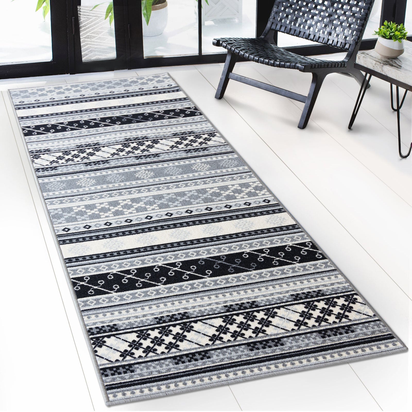 ✂ Made-to-measure carpet runner | Mykonos | Chained, non-slip & ideal for corridors, kitchens or hallways