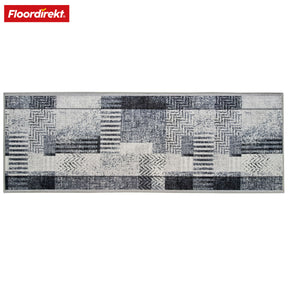 Made-to-measure carpet runner | Cordoba | grey tones with pattern | non-slip & robust | 80 cm wide
