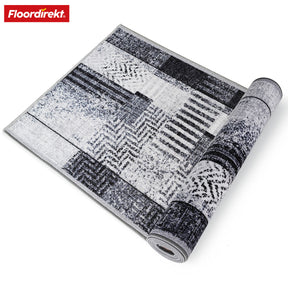 Made-to-measure carpet runner | Cordoba | grey tones with pattern | non-slip & robust | 80 cm wide