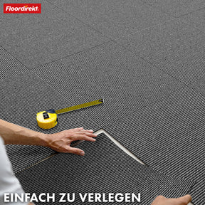 Carpet tiles | Bern | 50 x 50 cm | Self-laying with stripe design | In anthracite, grey & beige for commercial and private homes
