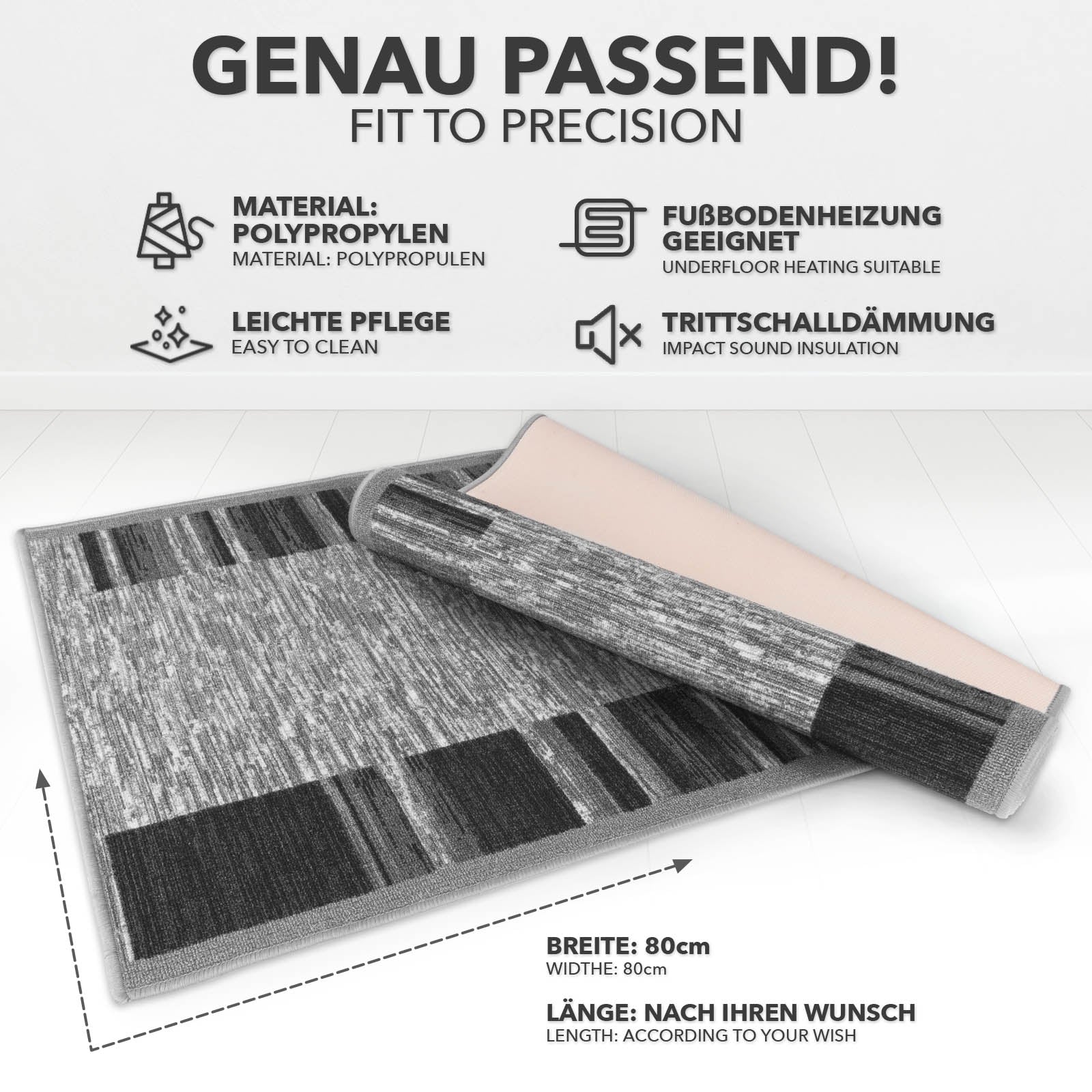Made-To-Measure Carpet Runner | Navona | Width: 80 cm