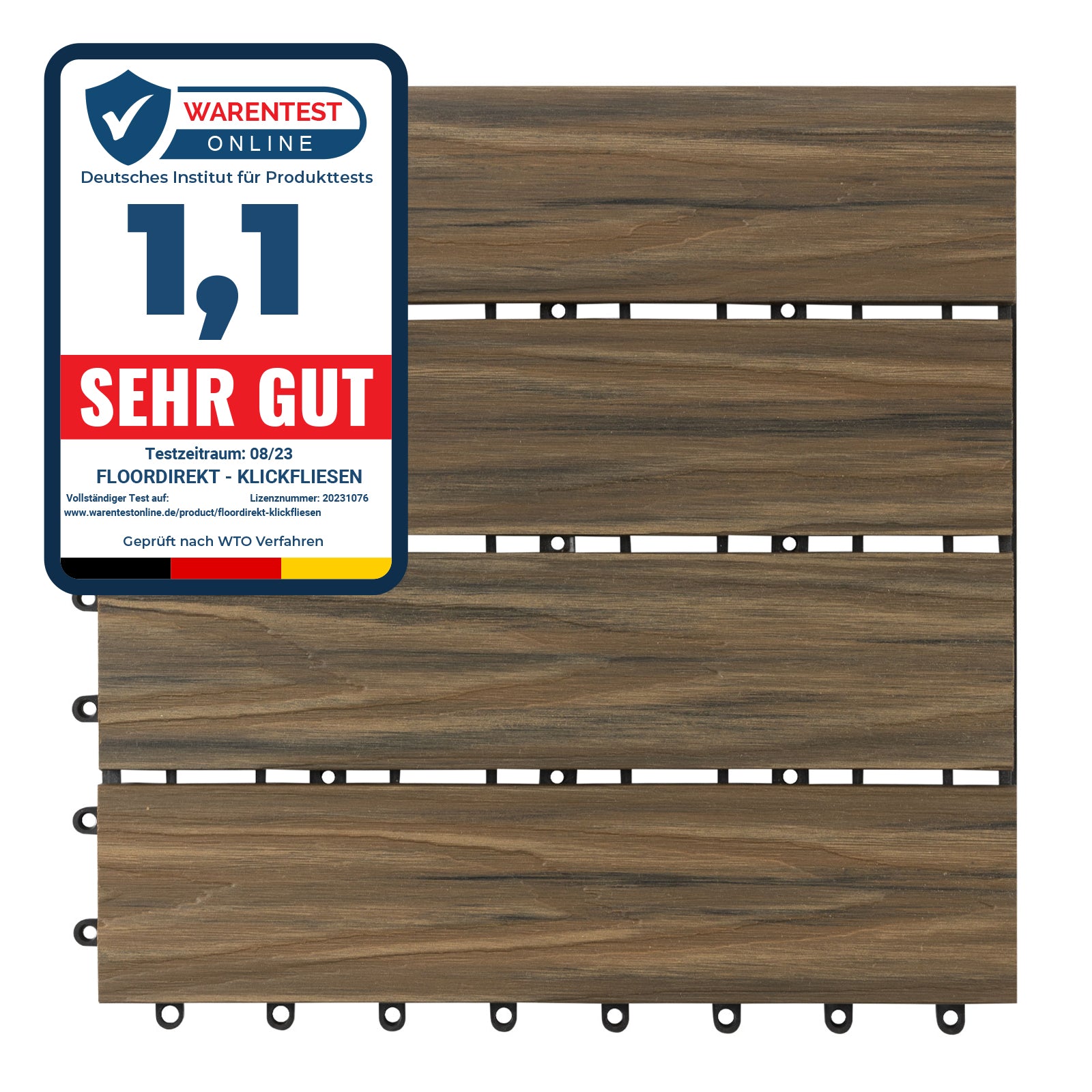 Decking Tiles | Interlocking Patio Flooring | WPC | Classic | Mix Teak