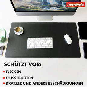 Desk pad | Nero | Easy-care, soft imitation leather | Available in numerous colours and sizes