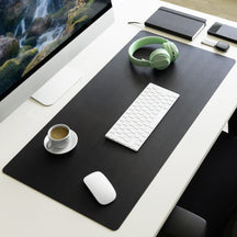 Desk pad | Nero | Easy-care, soft imitation leather | Available in numerous colours and sizes