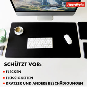 Desk pad | Nero | Easy-care, soft imitation leather | Available in numerous colours and sizes