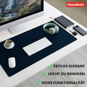 Desk pad | Nero | Easy-care, soft imitation leather | Available in numerous colours and sizes